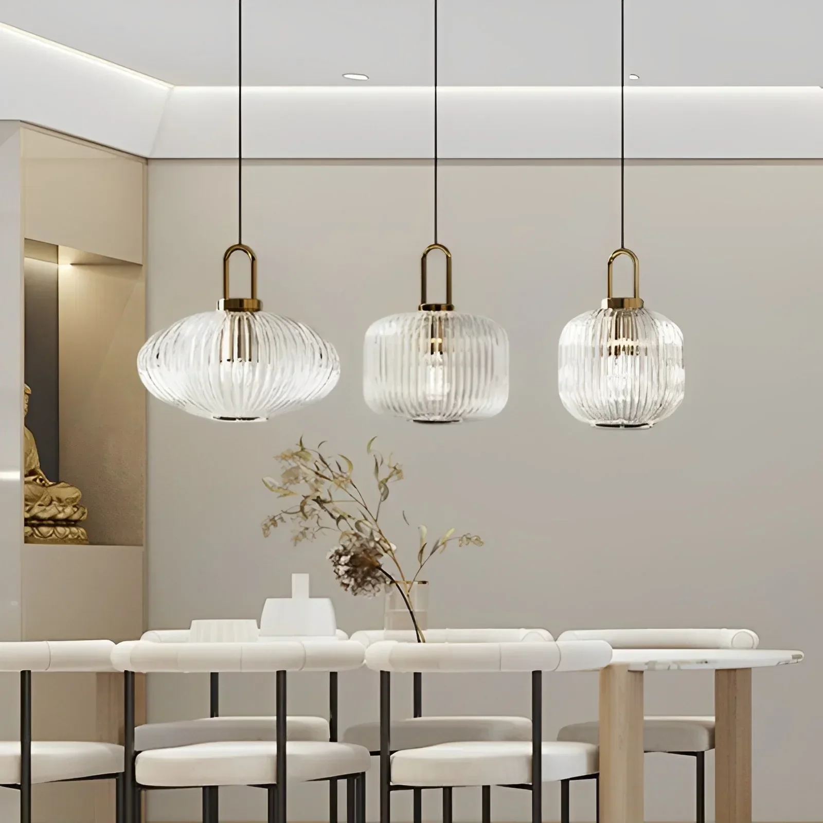 Nordic Minimalist Glass LED Pendant Lamp Japanese Pendant Lights for Dining Room Kitchen Bedside Home Decoration Chandeliers