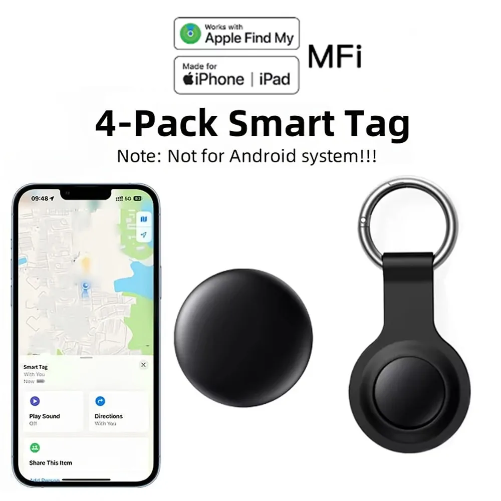 1/4 Pack Replacement Bluetooth Tracker for Apple Find My Anti-Lost GPS Finder for Luggage Wallet Pets Device IOS MFi Key Finder