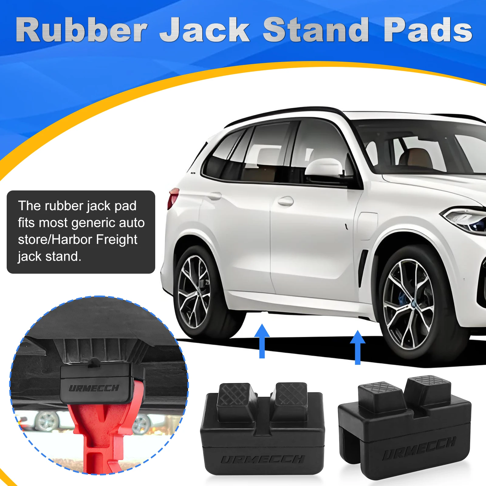 Rubber Jack Stand Pads Pinch Welds Protector Universal Rubber Jack Puck for Jack Stand Slotted Frame Rail Protector Anti-slip