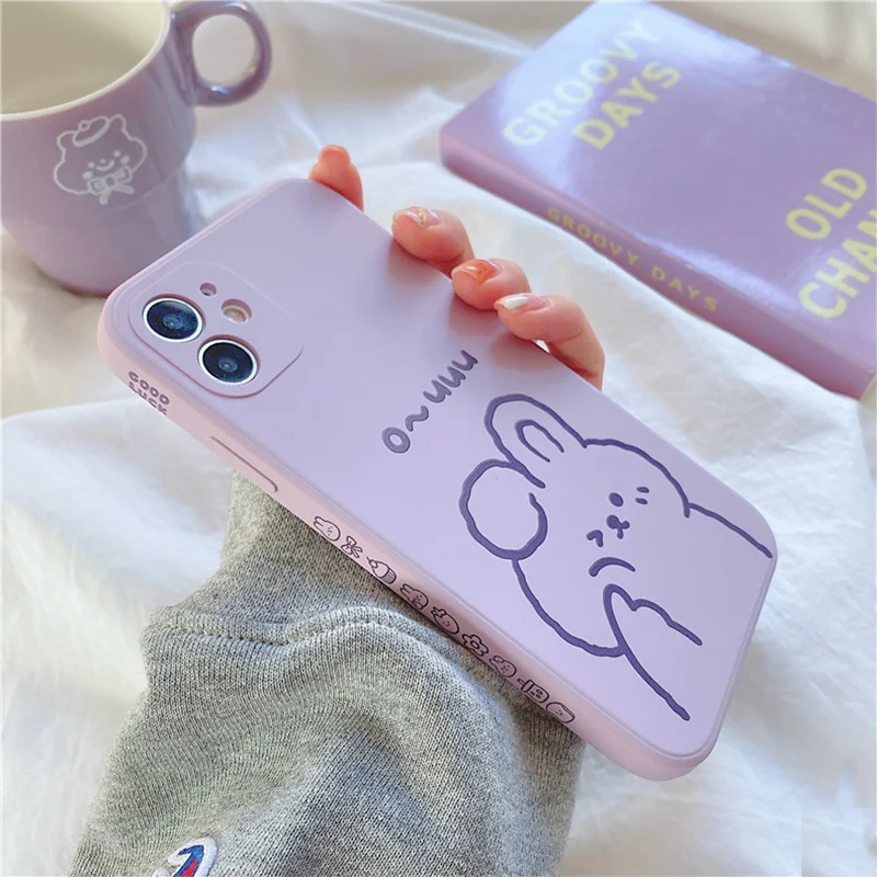 Side Print Bear Phone Case For Huawei Y7A  P SMART 2021 2019 Y5P Y6P 2020 Y9S Y7 Y9 Y6 prime 2018 TPU Soft Protective Cover