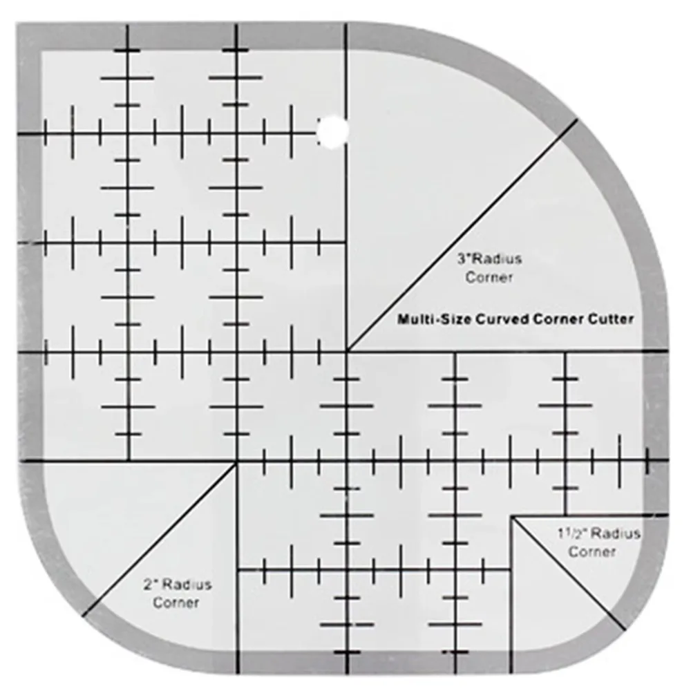 Non Slip Curved Corner Cutter Ruler Acrylic Clear Scale Patchworks Sewing Template Accurate Durable Multifunctional Angle Ruler
