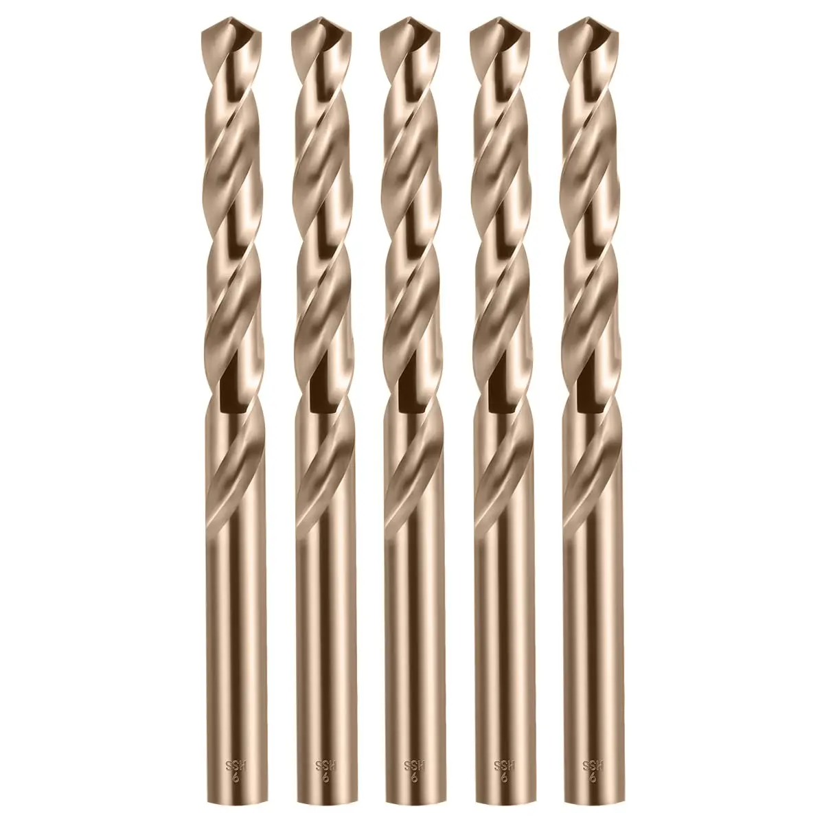 5 Pcs Cobalt Drill , M35 Twist HSS Drill Bits Straight Shank, 9mm High Speed Steel Drill Bits for Drilling in Hard Metal, Stainl