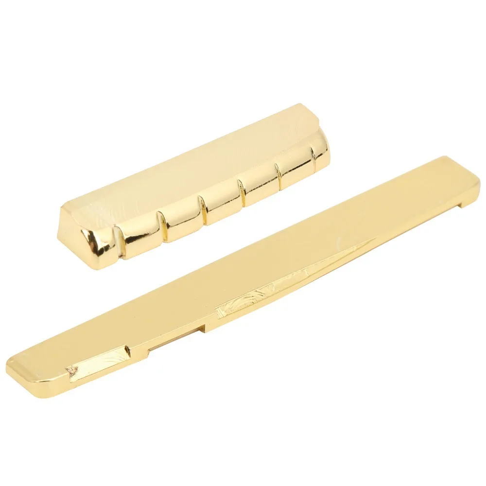 Brass​ ​Guitar ​Nut and Saddle Set​ ​Nut Match 72/74/76 Saddle​ Easy to install ​Guitar Nut Stable Intonation