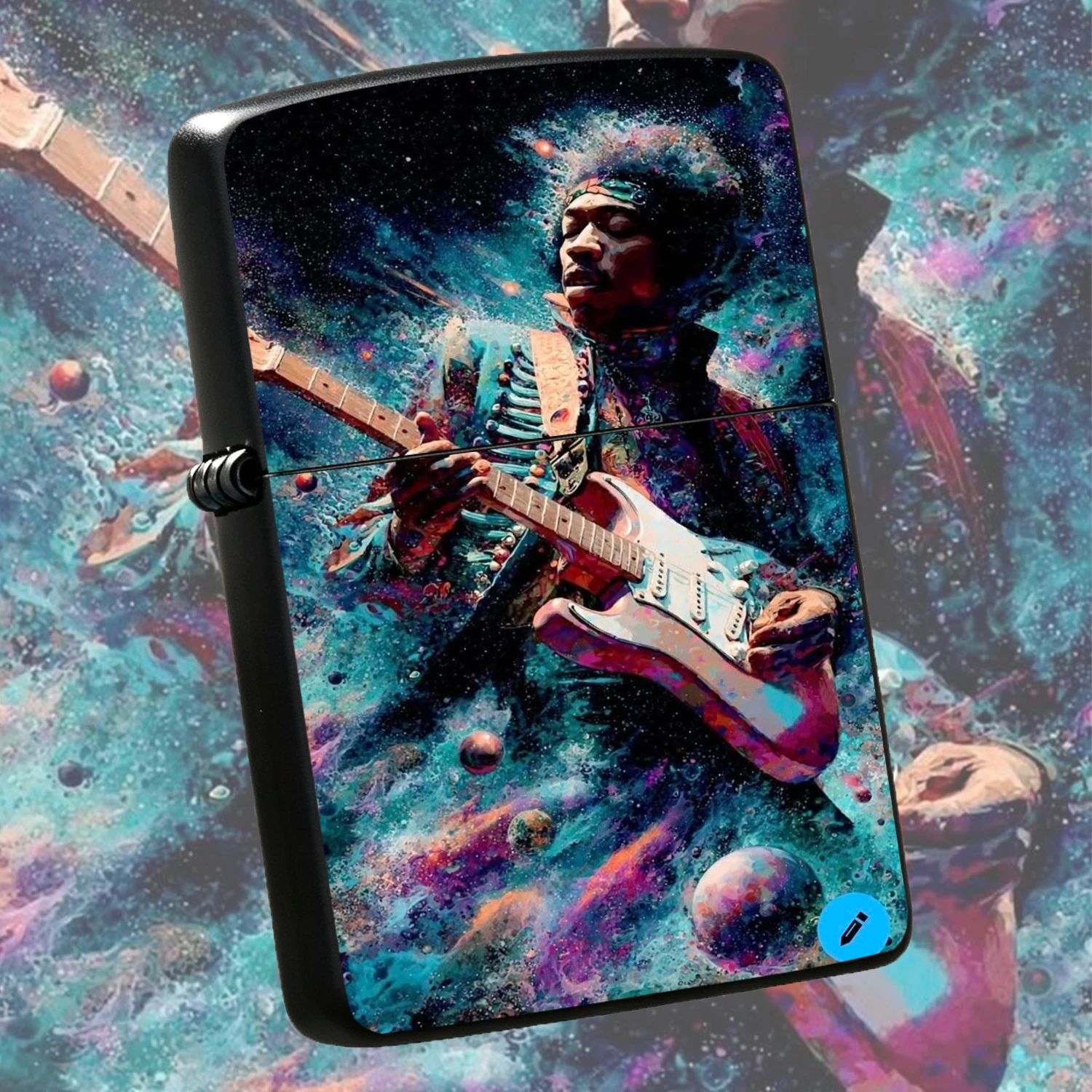 Creative Interstellar Guitar Themed Lighter, Artistic Cosmic Rocker Pattern Portable Igniter, Multi-Scene Use For Outdoor Camping, Candle Lighting, Aroma Burning, Exquisite Unique Gift For Music Art Lovers, Trendy Decorative Collectible Acc