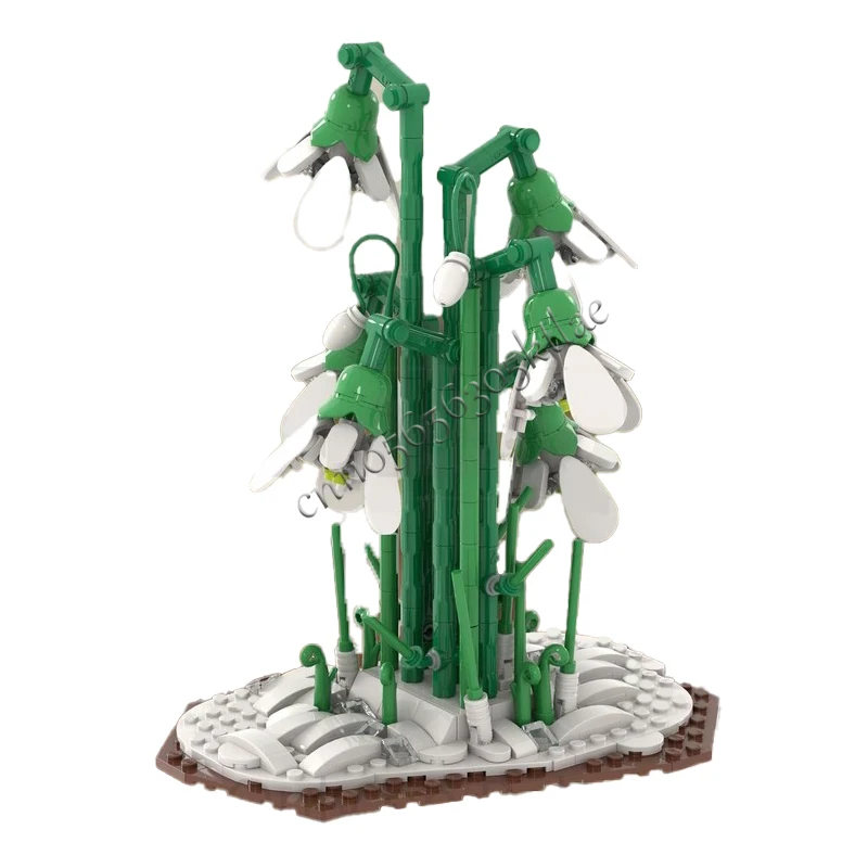 409 Stück Blumen Schneeglöckchen im Wald MOC Anpassen des modularen Bausteins Design Kinder Modell Technologie DIY Montage Spielzeug Geschenk