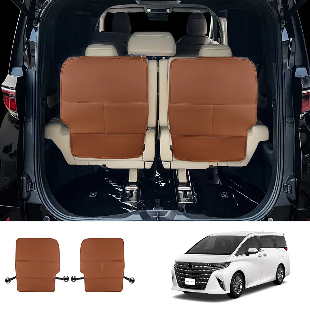 For Toyota Alphard Vellfire 40 Series 2023 2024 Interior Accessories Car Leather Rear Seat Row Storage Protective Cover Trim