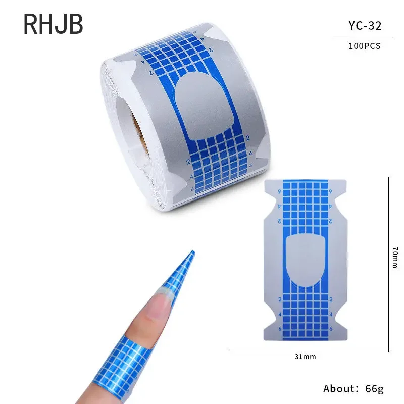 50/100 قطعة أشكال تمديد الأظافر جل الأشعة فوق البنفسجية من الإكليريك مانيكير تصميم فرنسي علوي استنسل بناء ملصق لفة لفن الأظافر #4