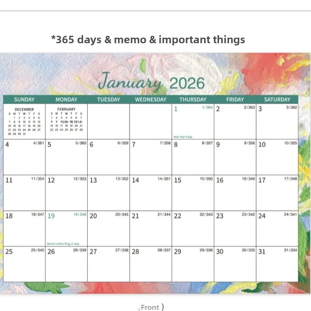 Nuovo calendario da tavolo 2026 di piccole dimensioni Design raffinato Stile ribaltabile Calendario ribaltabile in piedi Pianificatore settimanale giornaliero Uso domestico