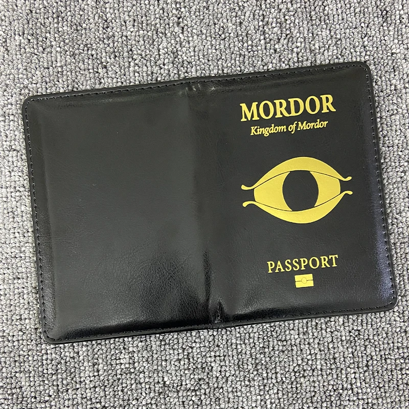 High Quality Kingdom of Mordor Passport Cover Pu Leather black Case for Passports Travel Wallet