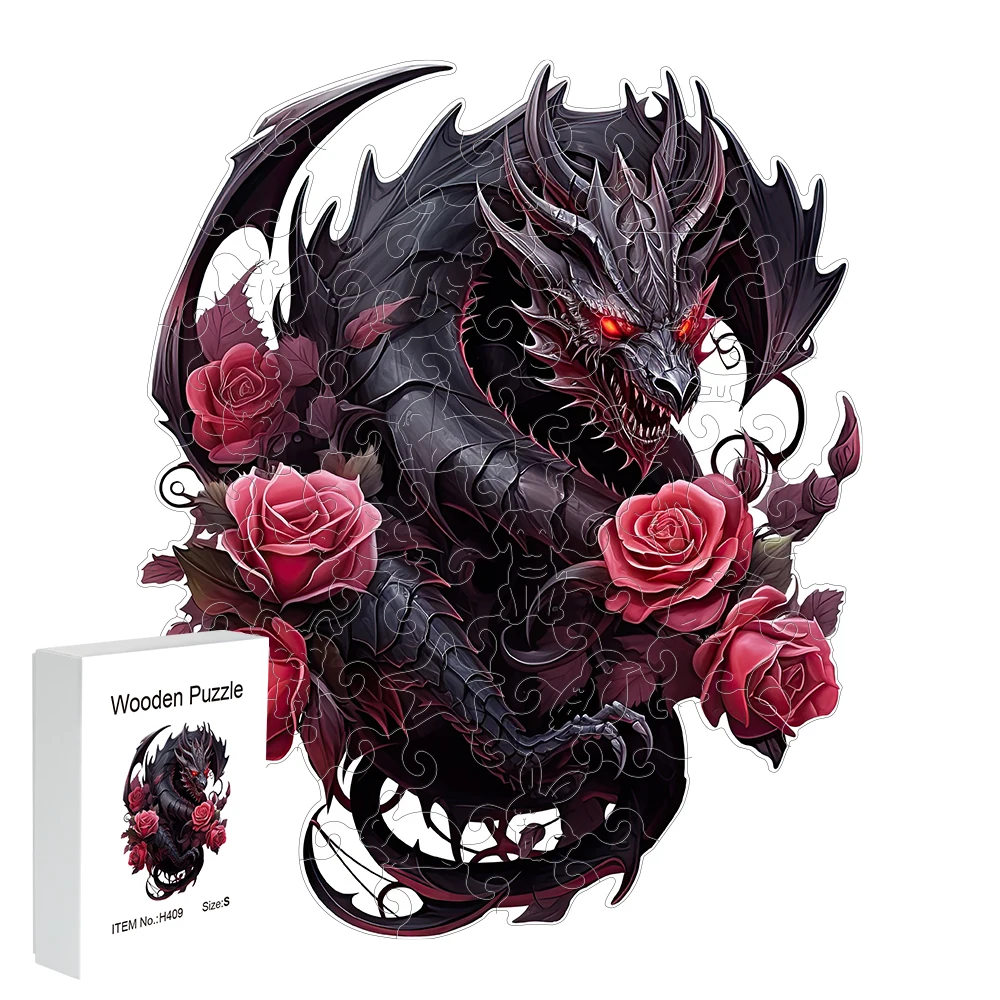 

Деревянная головоломка загадка Черный Дракон Подарочная коробка изысканный подарок на день Святого Валентина необычная форма животного головоломка подарок для взрослых стресс