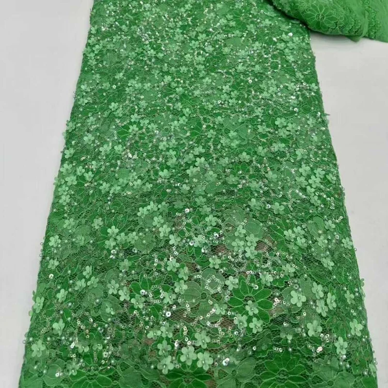 Beaded Sequined Embroidered Tulle Fabric for DIY Sewing Evening Gown Performance Costume Accessories Clothing Fashion Cloth