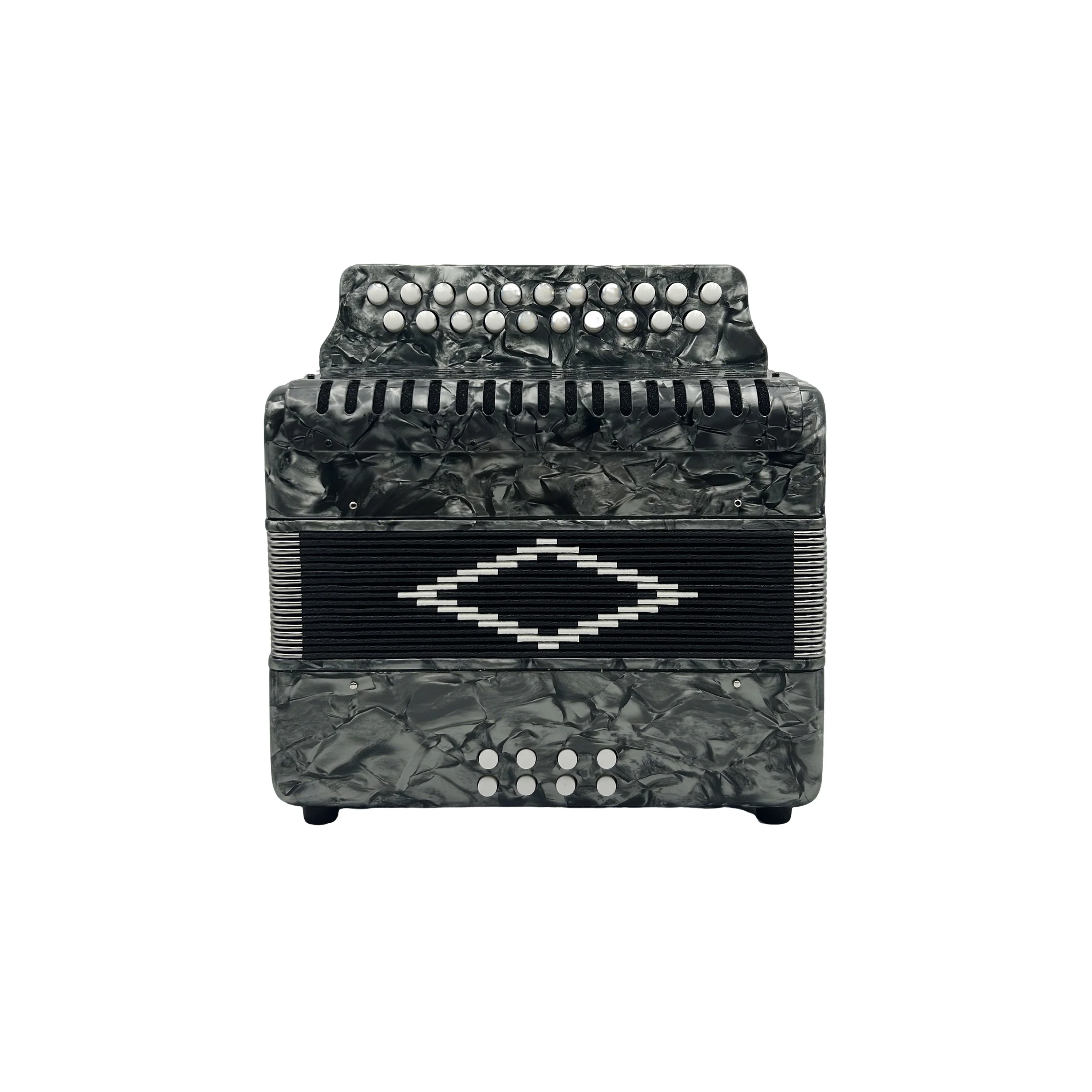 Professional Chromatic 21 Buttons 8 Bass Portable Accordion Grey Celluloid Instrument JB2108 High Quality