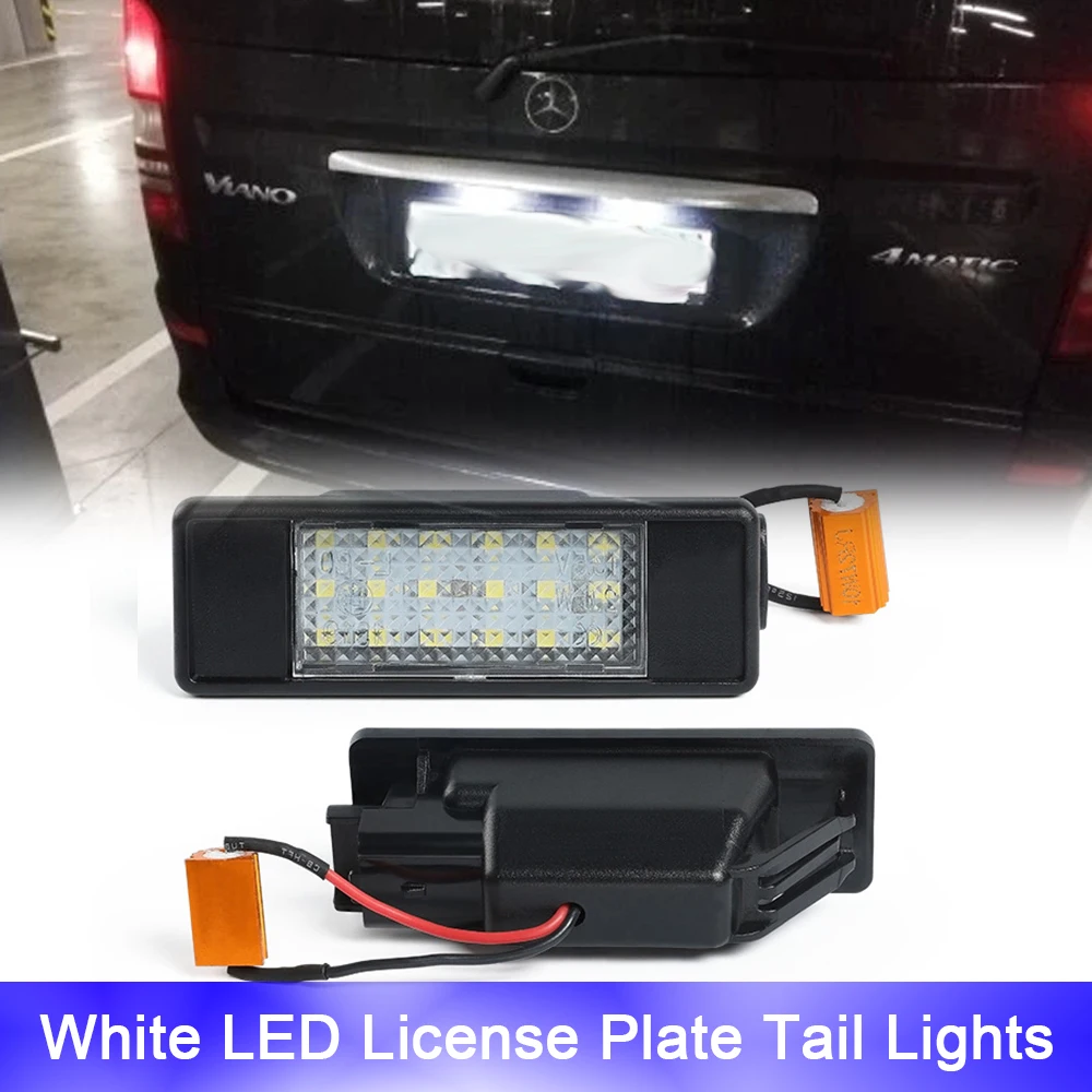 

18SMD White LED Rear Tail License Number Plate Lights Canbus For Mercedes-Benz Vito Viano W639 Sprinter W906 6000K Car Assembly