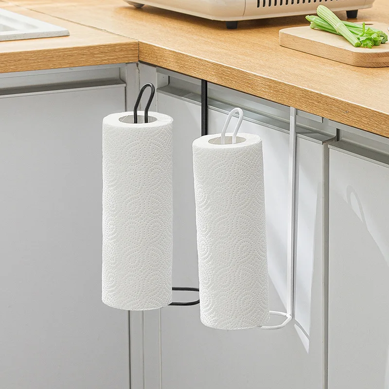 Wall Mounted Kitchen Roll Holder Tissue Toilet Paper Holder No Drill Paper Towel Dispenser Pot Lid Rack Wine Glass Rack Organize