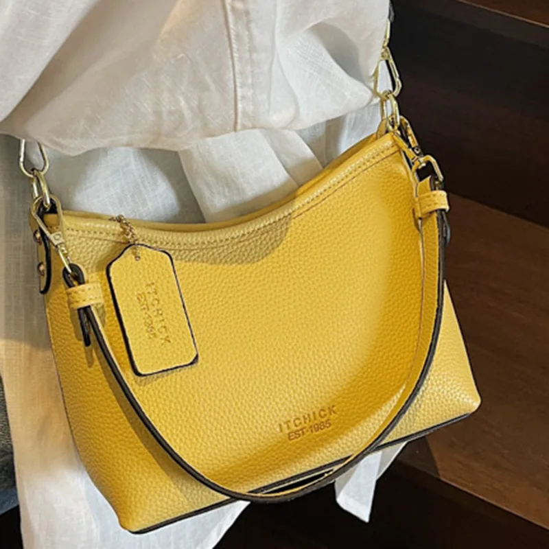 2025 New Korean Lychee Pattern Bucket Bag - Summer - ready, Retro - styled Shoulder Messenger