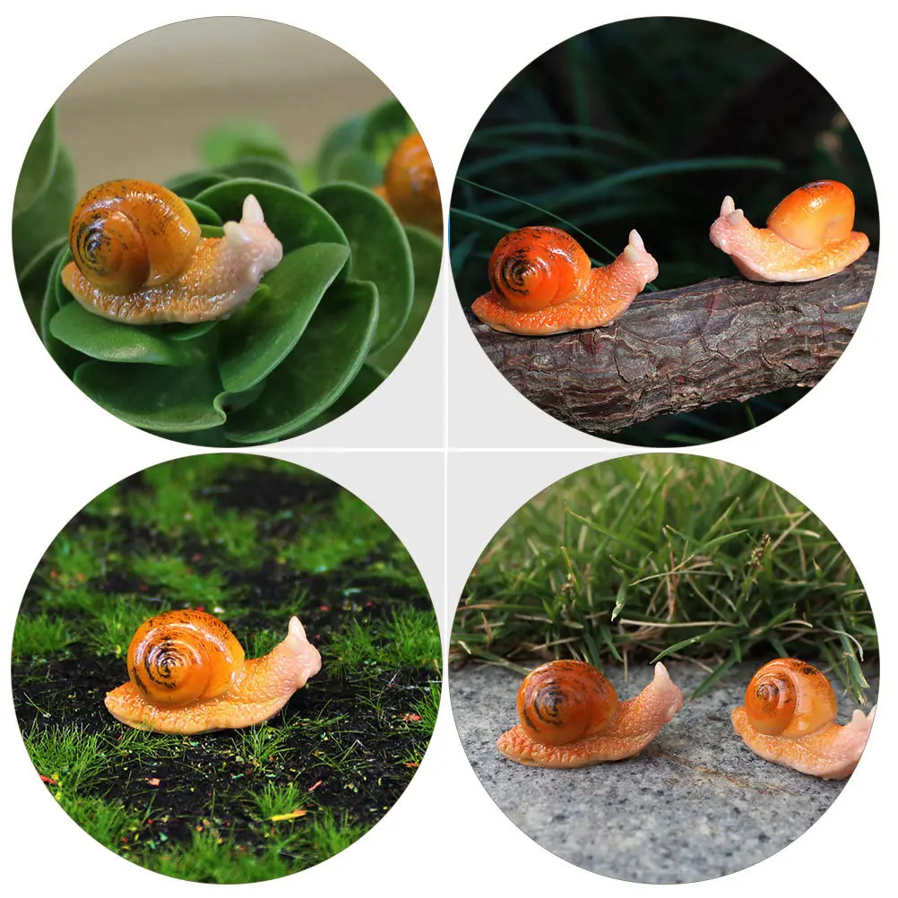 

10Pcs Snail Ornaments Resin Mini Decor Creative Home Office Decoration Gift Fine Workmanship Smooth Surface No Burr