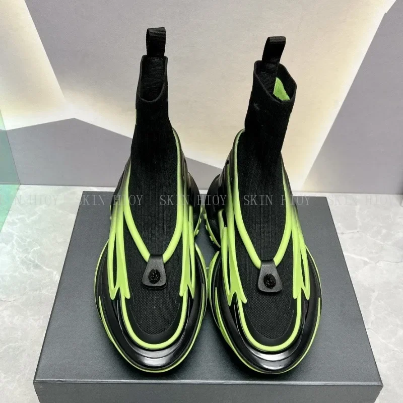 Plus Size 35-46 Fashion Men Boots Short Winter Shoes  Top Quality  Lace Up Metal knitted  Black Woman Ankle Booties Man Shoes