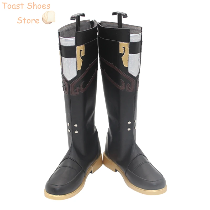 Chaussures de Cosplay de Jing Yuan en Cuir PU, Bottes de Carnaval d'Halloween, Accessoire de Costume