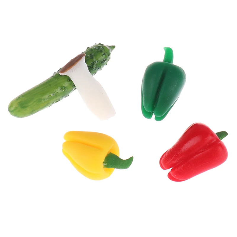 5Pcs/set Dollhouse Miniature Vegetables Toys Model 1/12 Mini Simulation Doll House Kitchen Food Play Accessories Toys