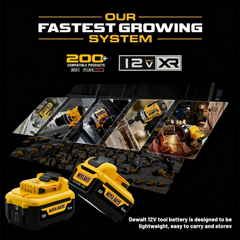 Baterie do nářadí 5Ah 2Ah 12V Li-Ion DCB127 Náhrada pro DeWalt DCB124-XJ DCB120 DCB123 DCB122 DCB124 DCB121 Baterie do elektrického nářadí - náhled 5