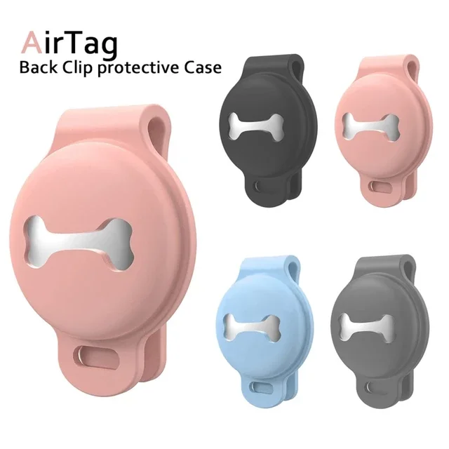 Airtag Dog Collar Holder Silicone Pet Collar Case for Airtags Anti-Lost Air Tag Cover Compatible with Dog Collars