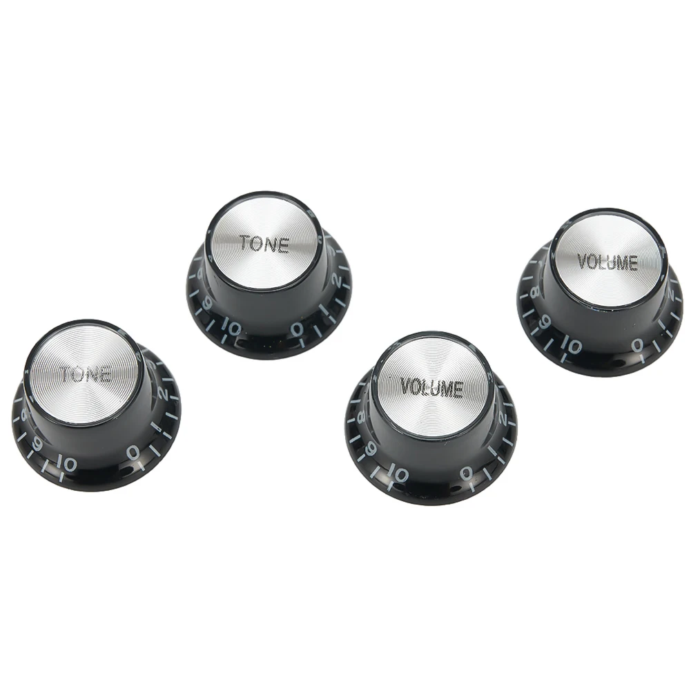 Switches Knobs Kit Parts Accessories Aluminum & Acrylic Top Volume Silver Control Gibson Les Paul Guitar 2 Hat