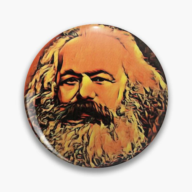 Communist Flag Sometimes History Needs a Push Brooch Pin Karl Marx Quote Lenin Proud Socialist Badge Collection Gift 58mm