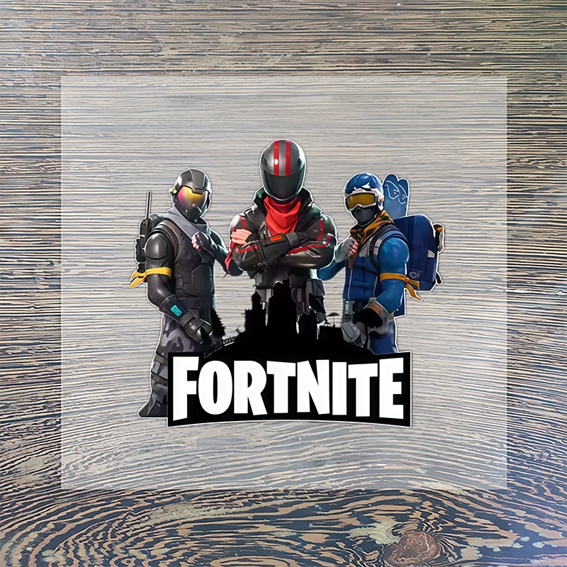 Fashion Fortnite Pattern Heat Transfer Sticker Adult Kids Tops T shirt Iron On Patches Game Character DIY Patches Creative Gifts