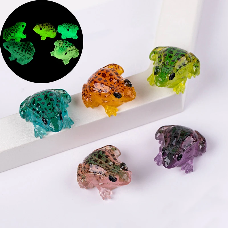 10Pcs Noctilucent Frog Doll House Miniatures Cute Garden Moss Terrarium Decor Crafts Bonsai Diy Supplies Figurine