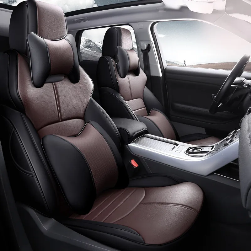 Full-coverage genuine leather car seat covers for RAV4 Highlander Venza, CHR  Aventador models