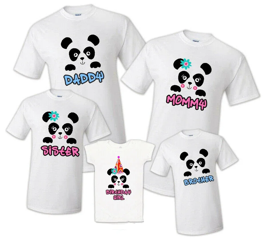 Family Matching Panda Birthday Party T-Shirt Family Matching Celebration Reunion Tee All Family Member Availible Shirt Gift