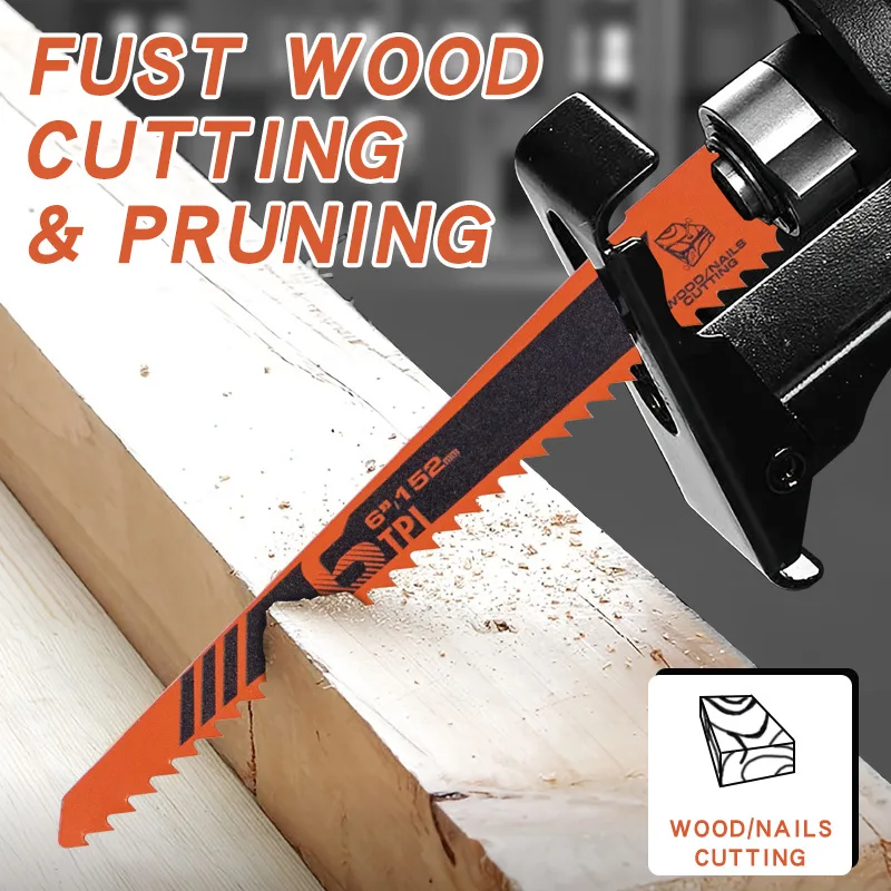 مجموعة شفرات القطع عالية الكفاءة للمناشير الترددية المعروفة أيضًا باسم "المناشير" في بعض سياقات مع شفرات برتقالية بطول 20 سم