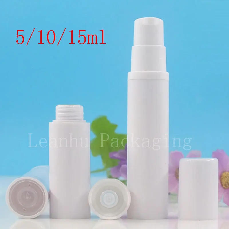 

5ml 10ml 15ml Empty Sample Airless Pump Tube White Small Cosmetic Airless Pump Bottle Spray Lotion Cream Airless Containers