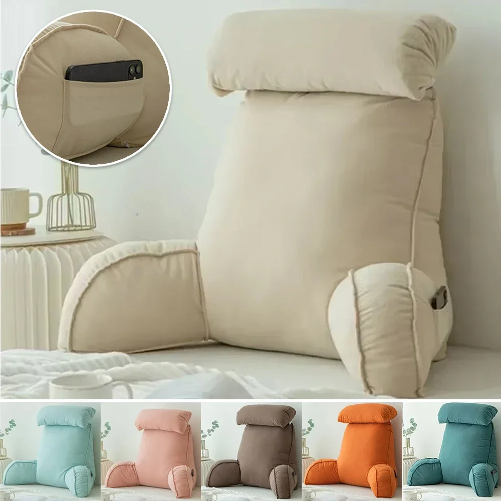 

Large Backrest Reading Pillow with Arm and Neck Pillows for Bed Headboard Large Backrest Cojines Decorativos Living Room 독서 베개