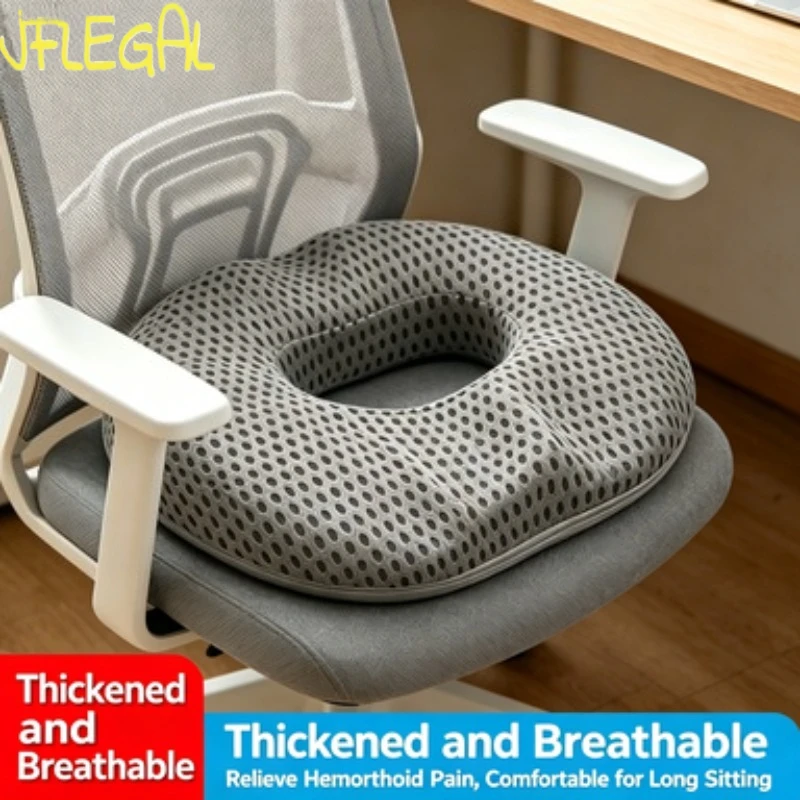 JFLEGAL Breathable Donut Seat Cushion Memory Foam Hemorrhoid Pillow Tailbone Pain Relief Cushion for Office Chair
