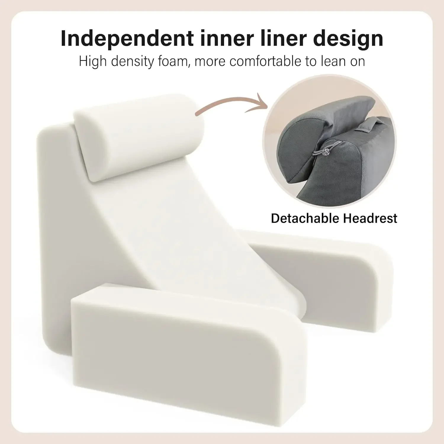 Upgrade Bedrest Back Pillow for Bed , Backrest Cushion for Reclining/Gaming/Resting/Watching TV, Couch or Floor Reading Pillow