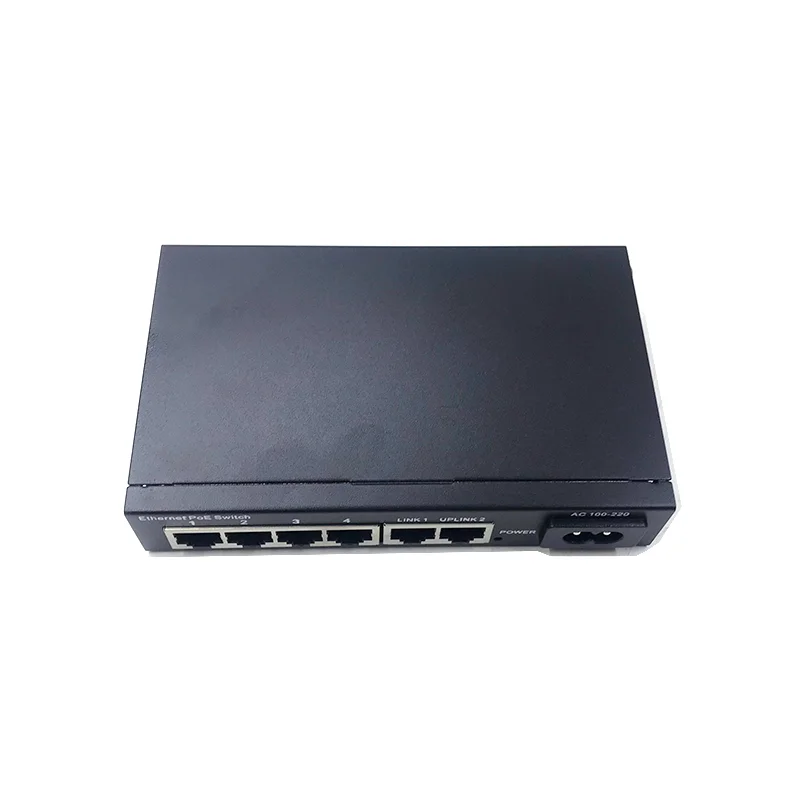 6ports 10/100M 4 ports poe 802.3at/af 48v (65w-72w) vel 2 Szelelőakna uplink számára cctv camer Ip Kamera Ethernet Vasúti váltó