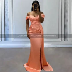 Customized Long Mermaid Light Orange Bridesmaid Dress Evening Formal Party Birthday vestidos de fiesta elegantes 2024 para boda