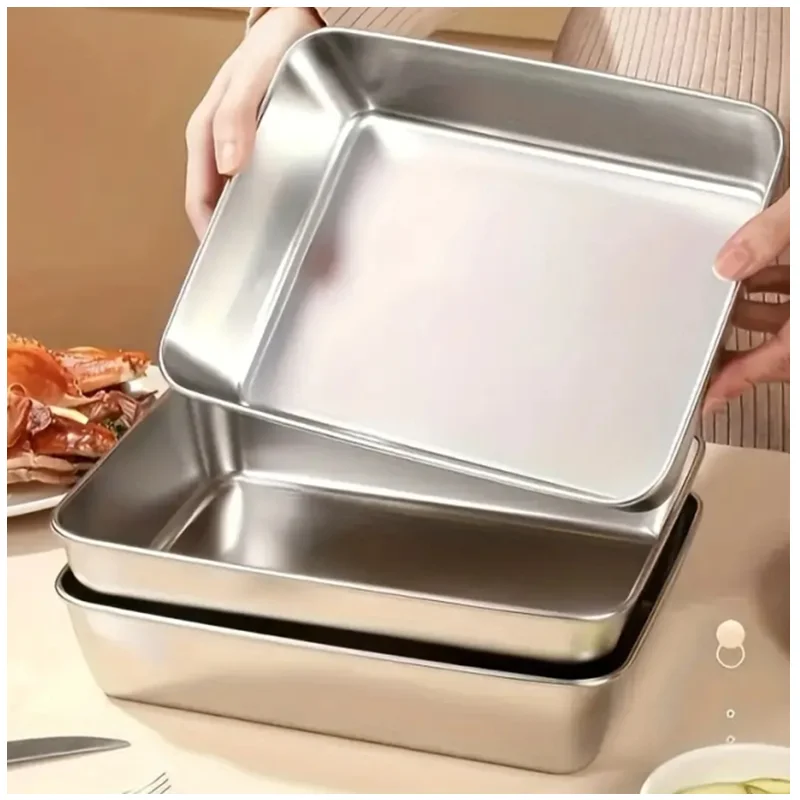 

5PCS Rectangle Reusable Stainless Steel Food Storage Container With Lids Set Lunch Box Snack Containers Leakproof for Travel