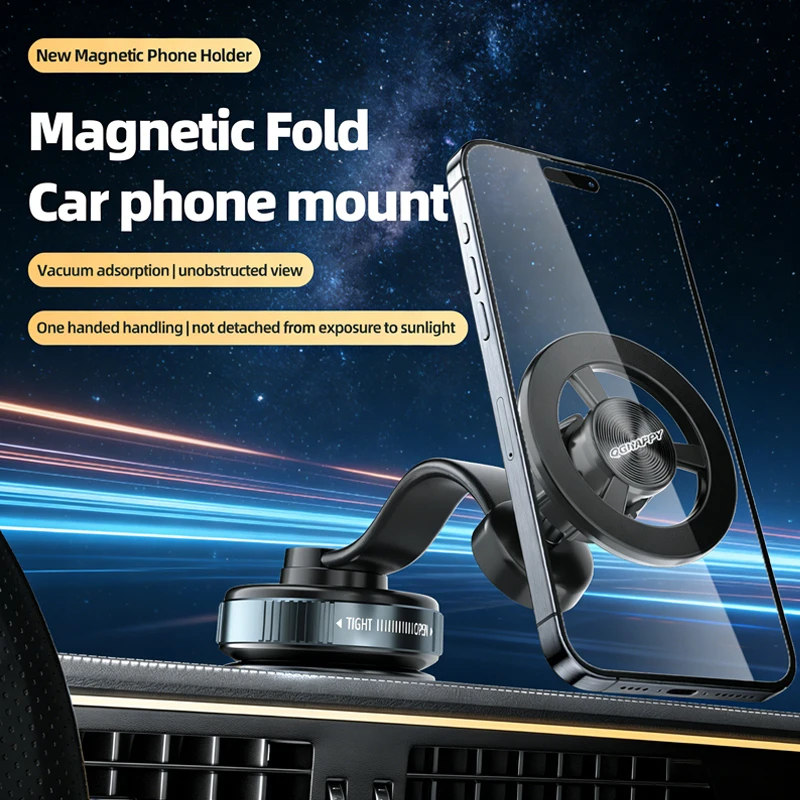 

Mobile Phone Car Magnetic Stand for Magsafe Vacuum Suction Anti-Shaking Magnet Holder for iPhone 17 16 Xiaomi Adjustable Bracket