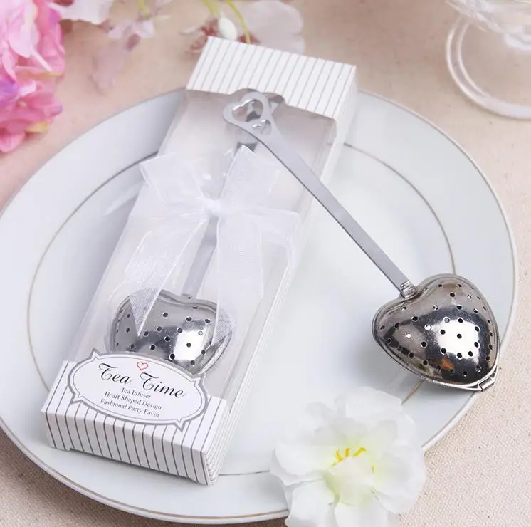 Free shipping Heart Shape TeaTime Heart Tea Infuser Spoon With retial box For Weeding Party gift ni365