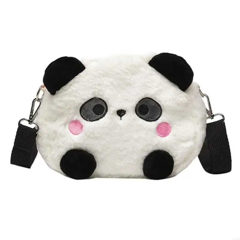 

G7NB Novelty Plush Chain Handbag Purse Cartoon Panda Bag for Kids Birthday