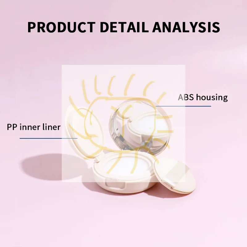 6 جرام وسادة هوائية فارغة علبة منتفخة محمولة لمستحضرات التجميل مع مرآة إسفنجية لبودرة كريم أساس BB