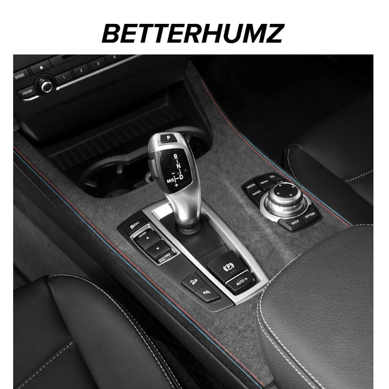 Betterhumz for BMW X3 F25 X4 F26 Car Center Console Control Gear Shift Panel Cover Trim Made of Alcantara Interior Accessories