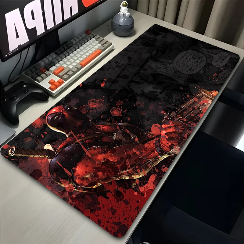 Marvel Movies Deadpool Mouse Pad Gaming Mousepad Laptop Office Desk Accessories Large Computer Gaming Keyboard Mouse Mat Rubber