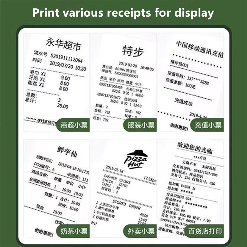 80mm Thermal Receipt POS Printer USB Wireless Bluetooth Ticket Bill IOS Android PC Invoice Business Retail Inkless