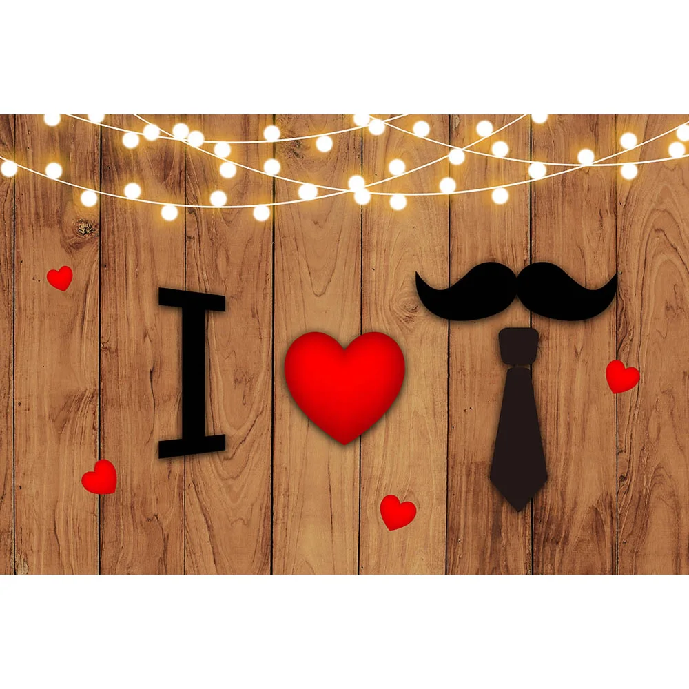 Father's Day Celebration Photography Background I Love Dad Customized Wooden Decoration Backdrop Gentleman Adult Man Home Photo