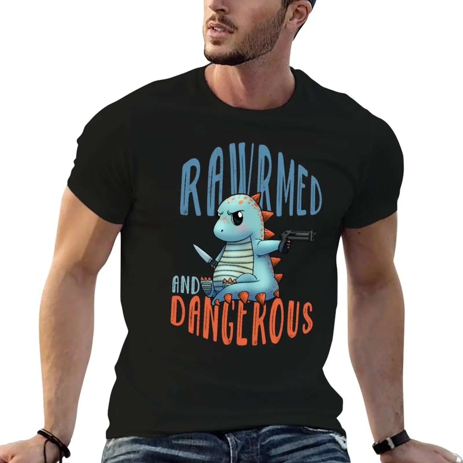 

Rawrmed and Dangerous Baby Dinosaur T-Shirt fashion shirts tops baggy shirts blanks mens t shirts pack