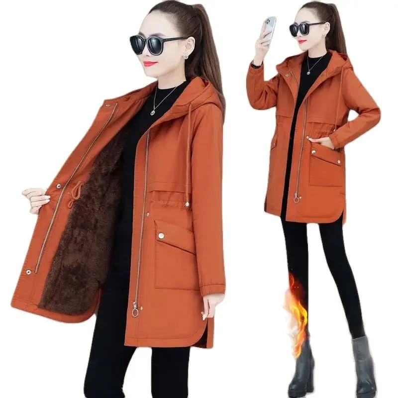 Winter Quilted Cotton Clothes Women\'s Korean Loose Jacket 2023 Hooded Thick Padded Jacket Fashion Padded Coat Female Parka L58