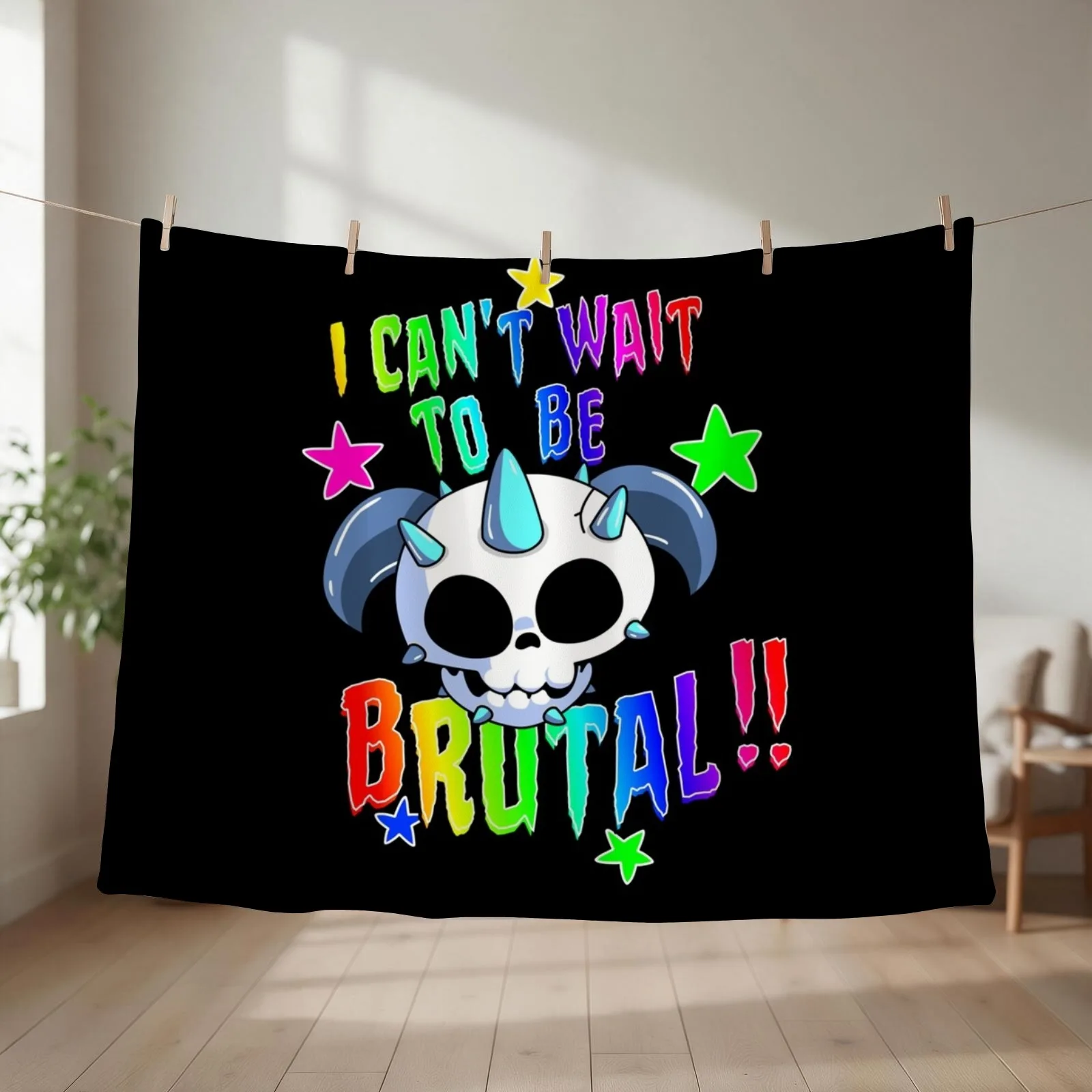 I can_t Wait to be Brutal !! Throw Blanket couch cozy soft plush fuzzy picnic outdoor blanket